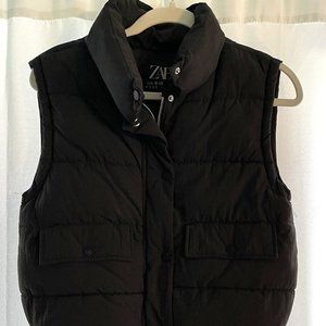 Zara kids black puffer vest size 9-10